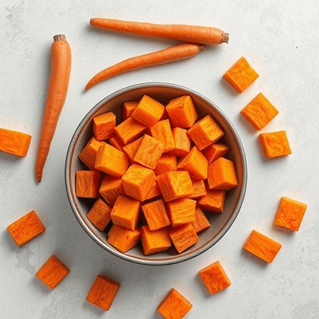 Freeze-Dried Carrot Cubes